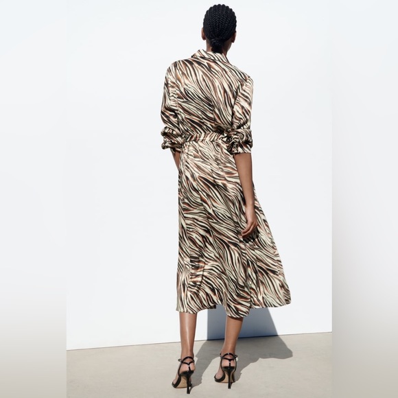 Zara Animal Print Shirt Dress Small - Picture 5 of 11